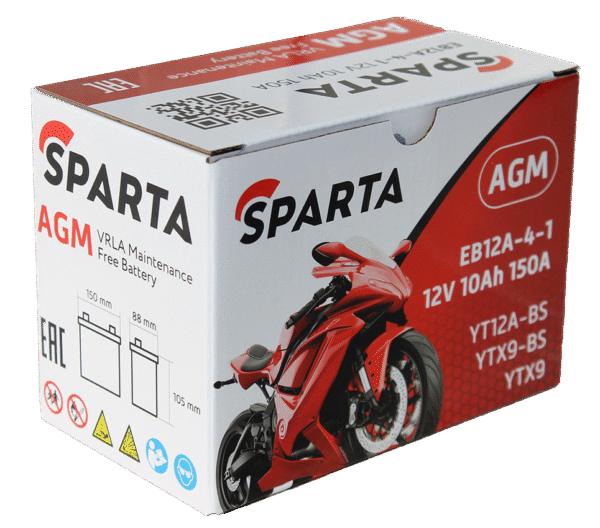 Аккумулятор SPARTA EB12A-4-1 (10 а/ч), YT12A-BS, YTX9-BS, YTX9
