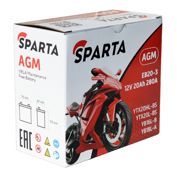Аккумулятор SPARTA EB20-3 (20 а/ч), YTX20HL-BS, YTX20L-BS, YB16L-B, YB18L-A