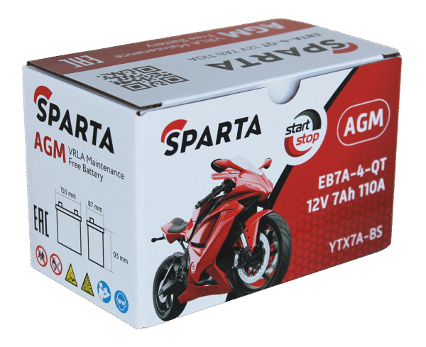 Аккумулятор SPARTA EB7А-4-QT (7 а/ч), YTX7A-BS
